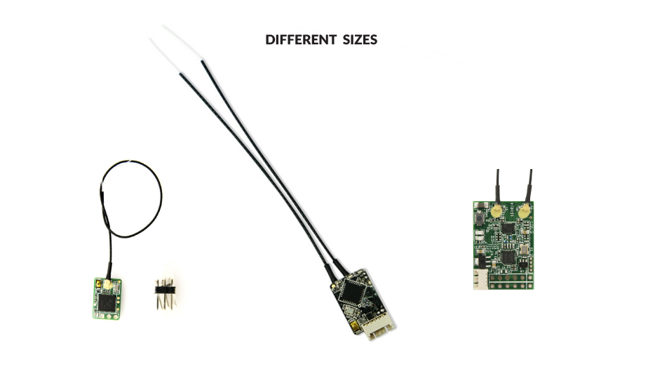 Different sizes of FrSky Receviers