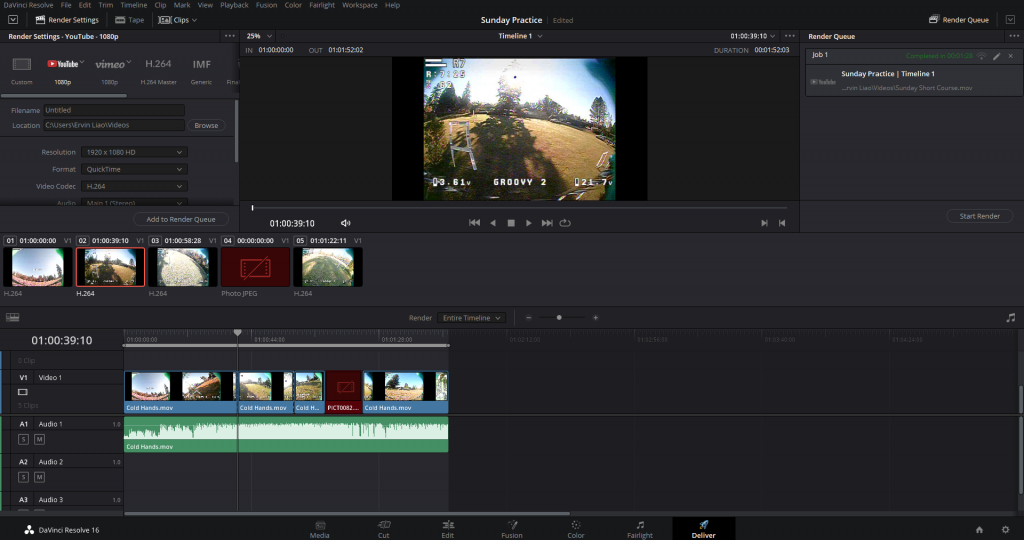 how to export davinci resolve 16 project as mp4